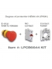 Red Color Emergency Stop Kits - Degree of Protection NEMA 4X (IP69K) - Lovato LPCB6644 KIT